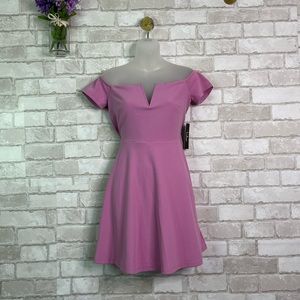 NWOT Lulu’s Lavender Purple Off-The-Shoulder Mini Dress
